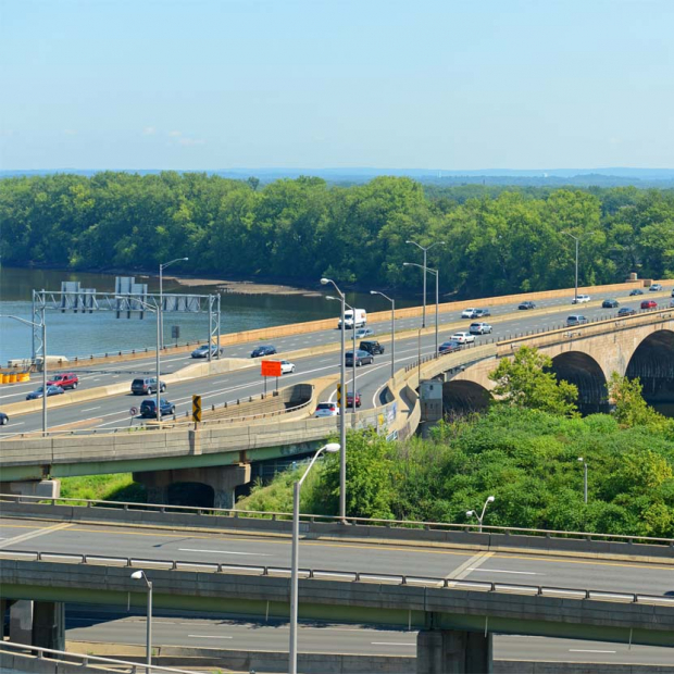 Bulkeley Bridge across Connecticut River on Interstate Highway 84